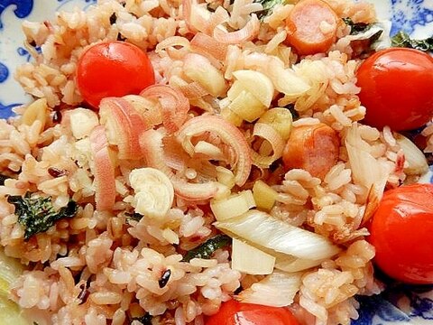 まな板なし6分!?醤油だけで美味❤大葉チャーハン♪